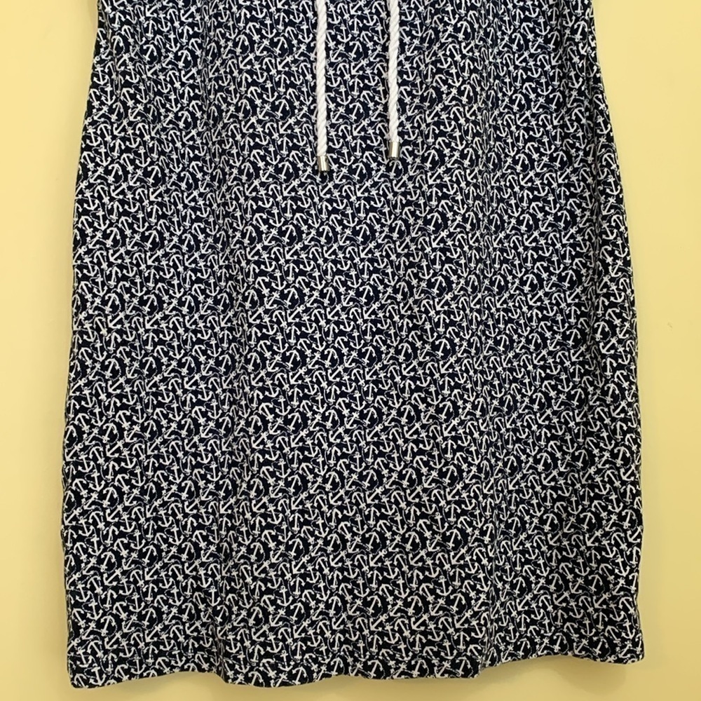 Nautica | Lace-Up Anchor Nautical All Over Print Sleeveless 100% Cotton Dress L - Picture 5 of 17